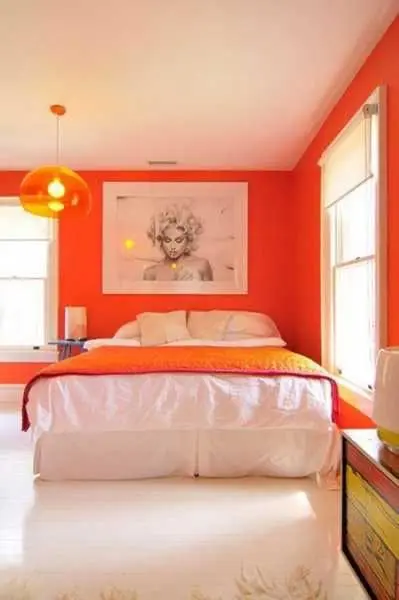 الوان غرف نوم شبابي باللون البرتقالي 2023